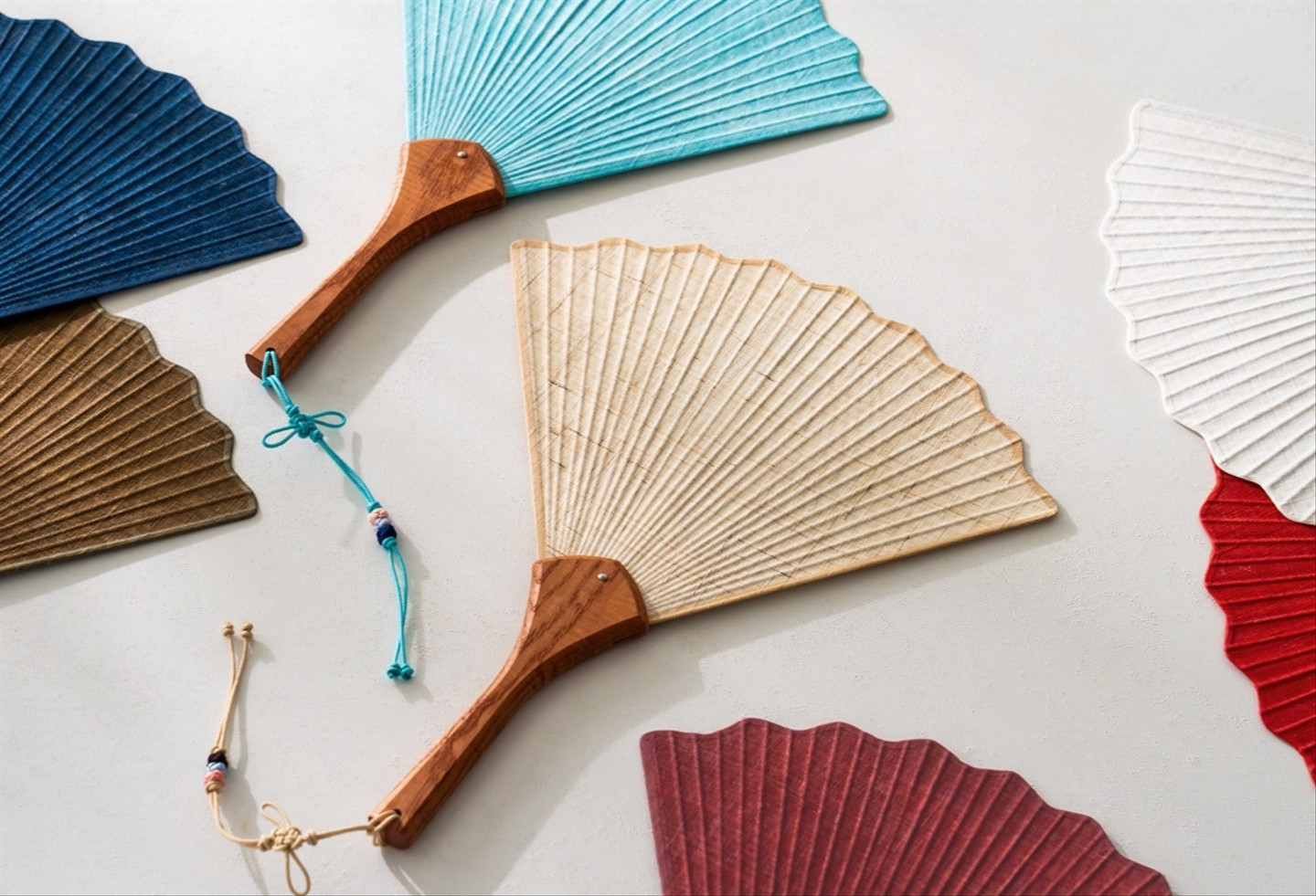 Korean Moshi Fan, Bamboo Fabric Fan Jukho Baram